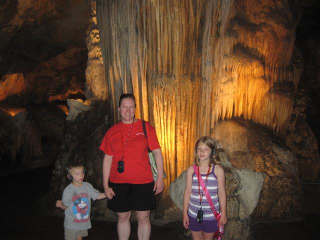 Image of Jenny and Sprouts in Luray caverns in Virginia